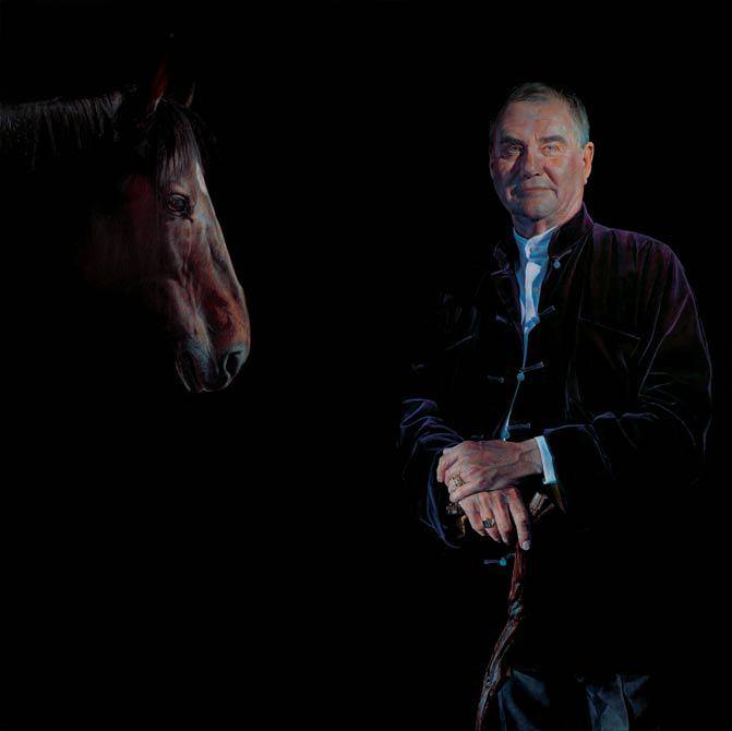 Prince Henrik and horse 2004 150 x 150 cm - Thomas Kluge